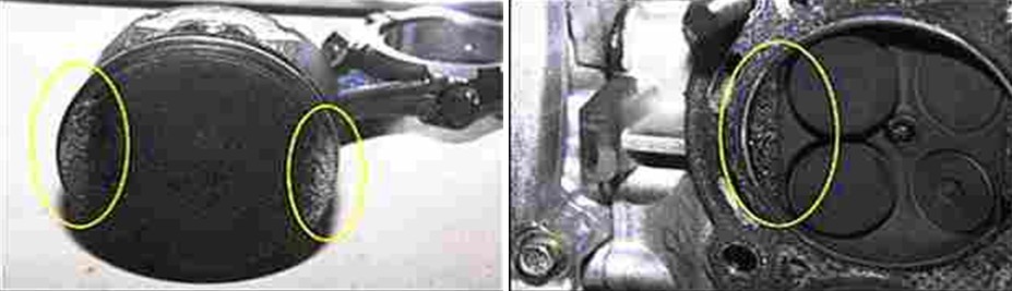 Детонация двигателя на ходу. Детонация поршень. Следы детонации на поршне. Детонация двигателя. Повреждение поршней от детонации.