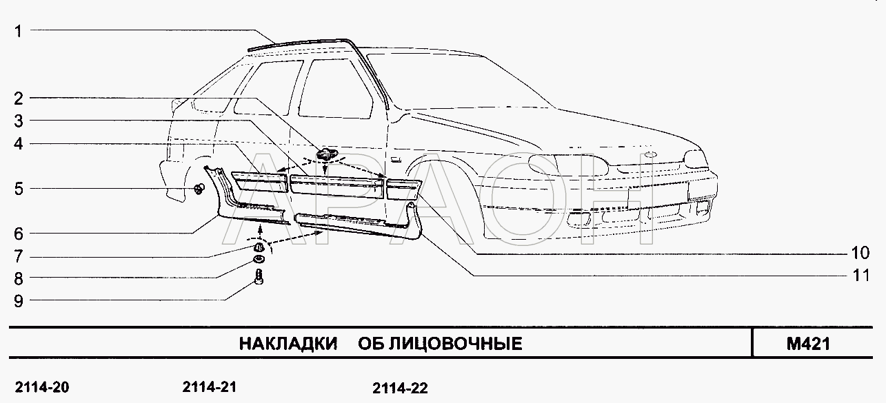 Схема кузова ваз 2115