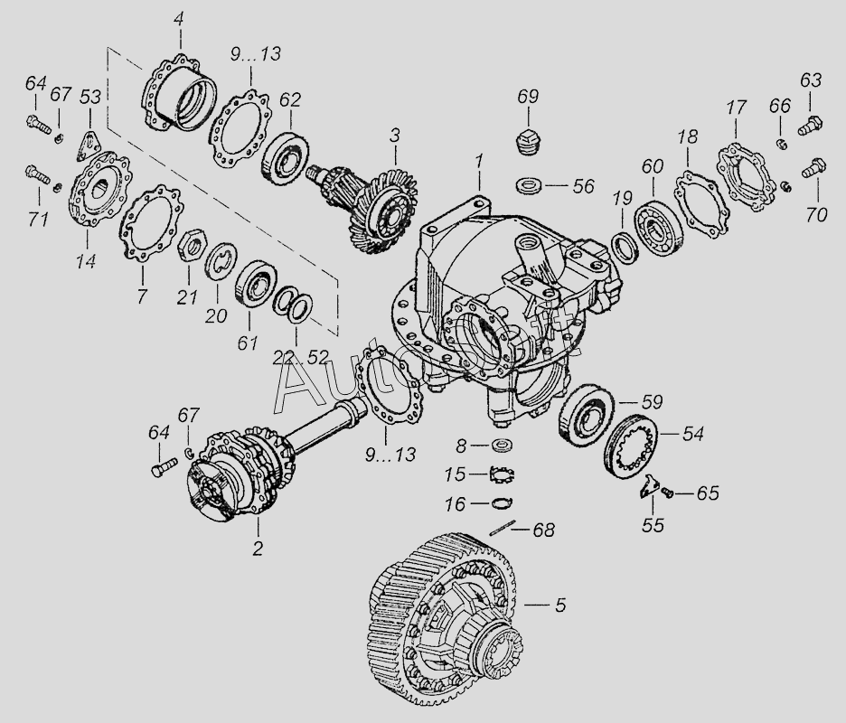 Схема редуктора среднего моста камаз 5320