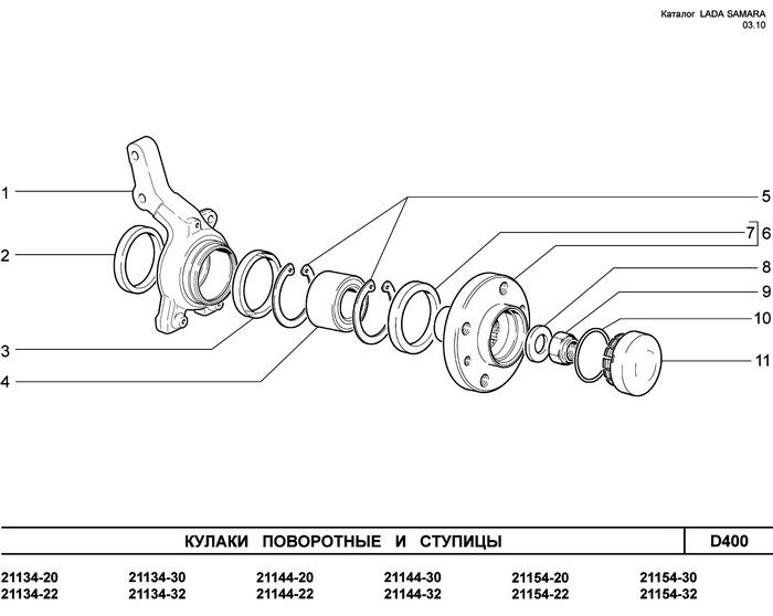 Передняя ступица нива 2121 схема