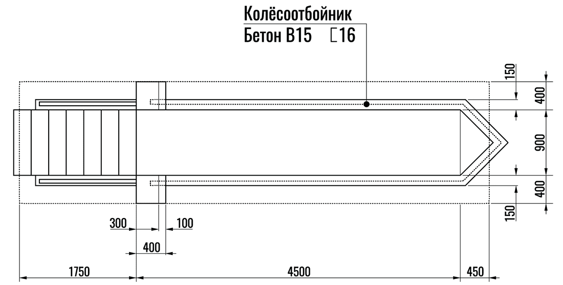 Размер смотровой ямы в гараже для легкового автомобиля чертеж