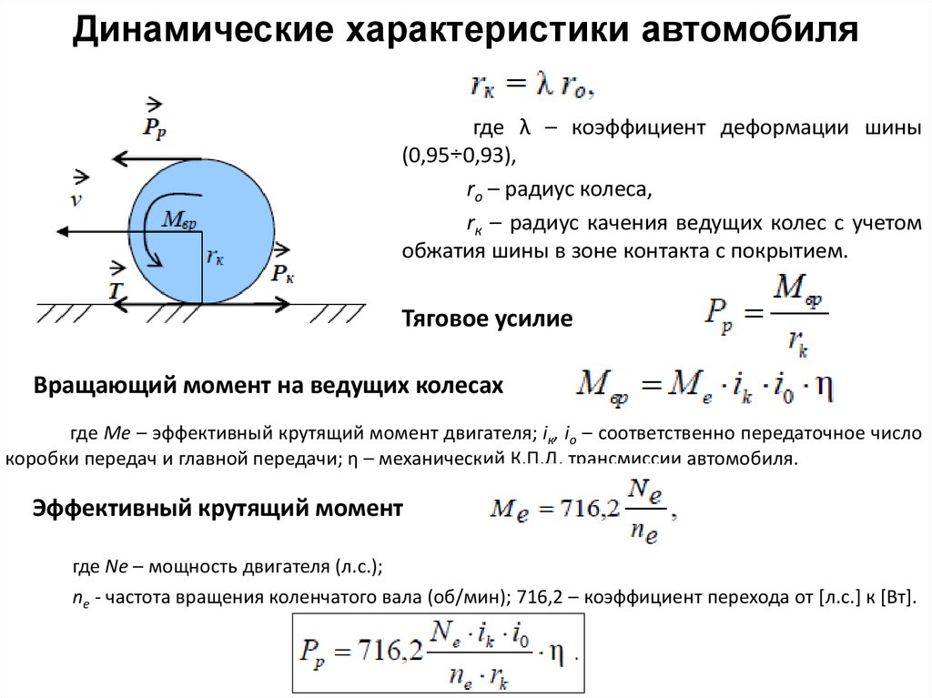 Рассчитать движение. Динамическая характеристика автомобиля. Момент сопротивления качению колеса формула. Формула определения динамического фактора автомобиля. Динамические характеристики.