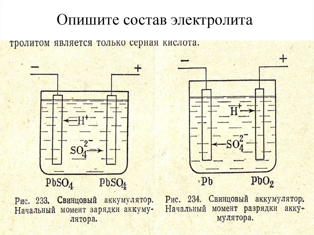 Формула электролита для аккумуляторов