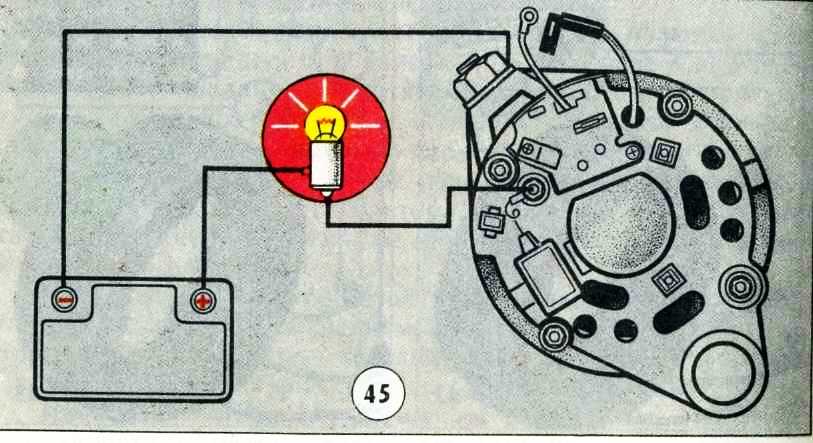 Лампа генератора. Схема проверки автомобильного генератора. Схема подключения контрольной лампы генератора на тракторе. Схема подключения лампочки для проверки генераторов. Схема проверки генератора лампочкой.