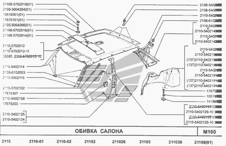 Схема кузова ваз 2110