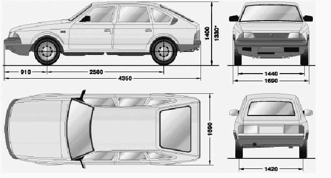 Чертеж москвича 2141