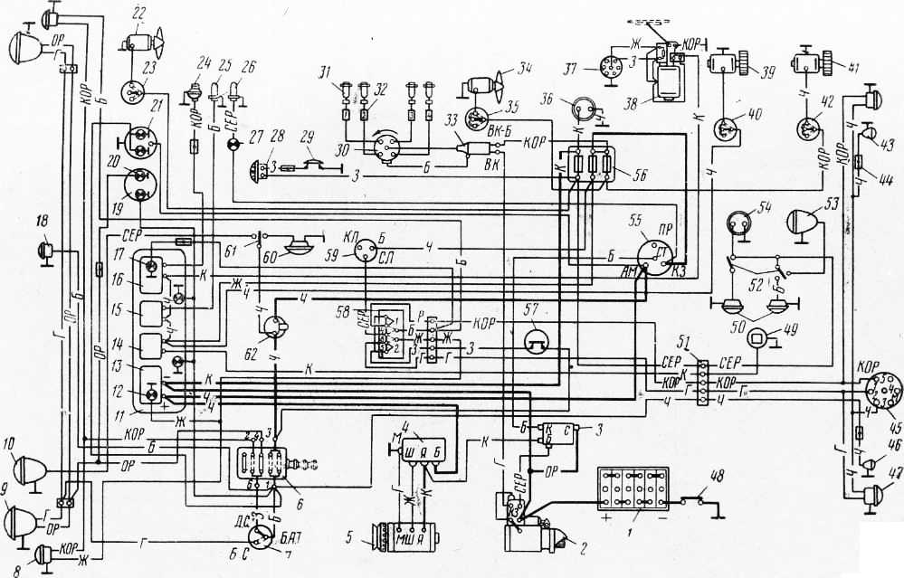 Схема проводки уаз карбюратор