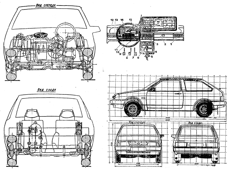 Чертеж ваз 2108