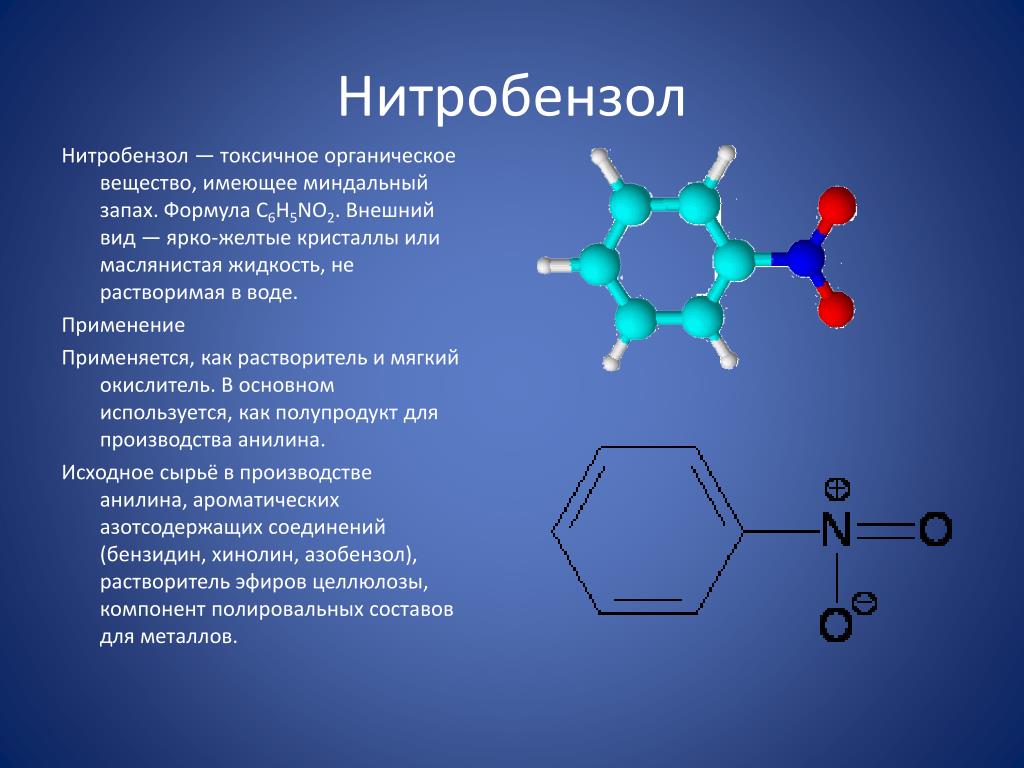 Химическое соединение применяемое. Нитробензол c6h5no. Формула нитробензола в химии. Бензол нитробензол. Нитробензол группа органических соединений.