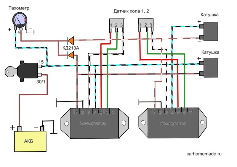 Схема подключения тахометра ваз 2106 на уаз с электронным зажиганием