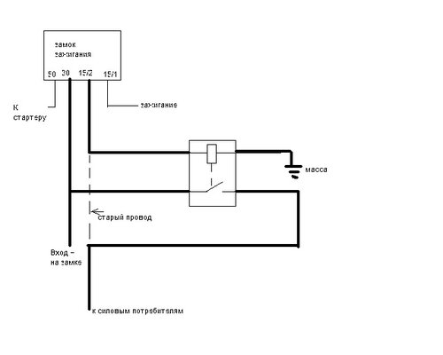 Схема подключения реле стартера газель