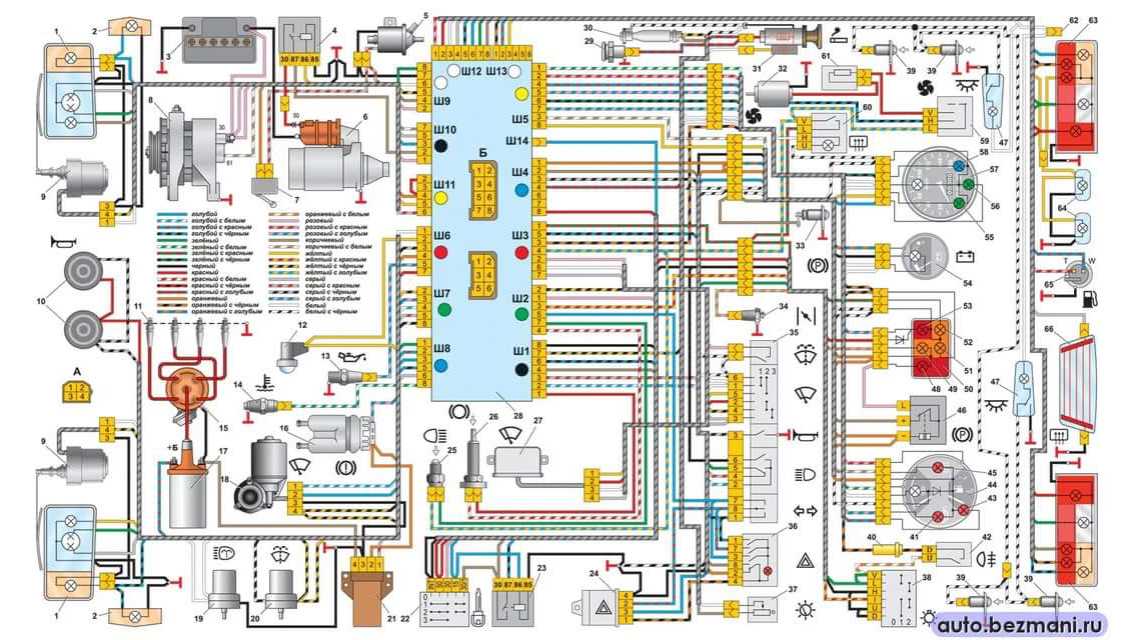 Схема проводки на ваз 2105