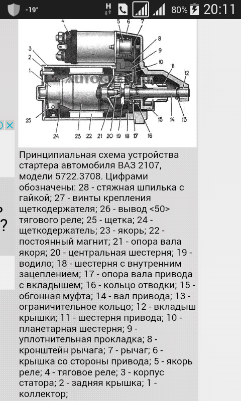 Ваз 2103 устройство стартера