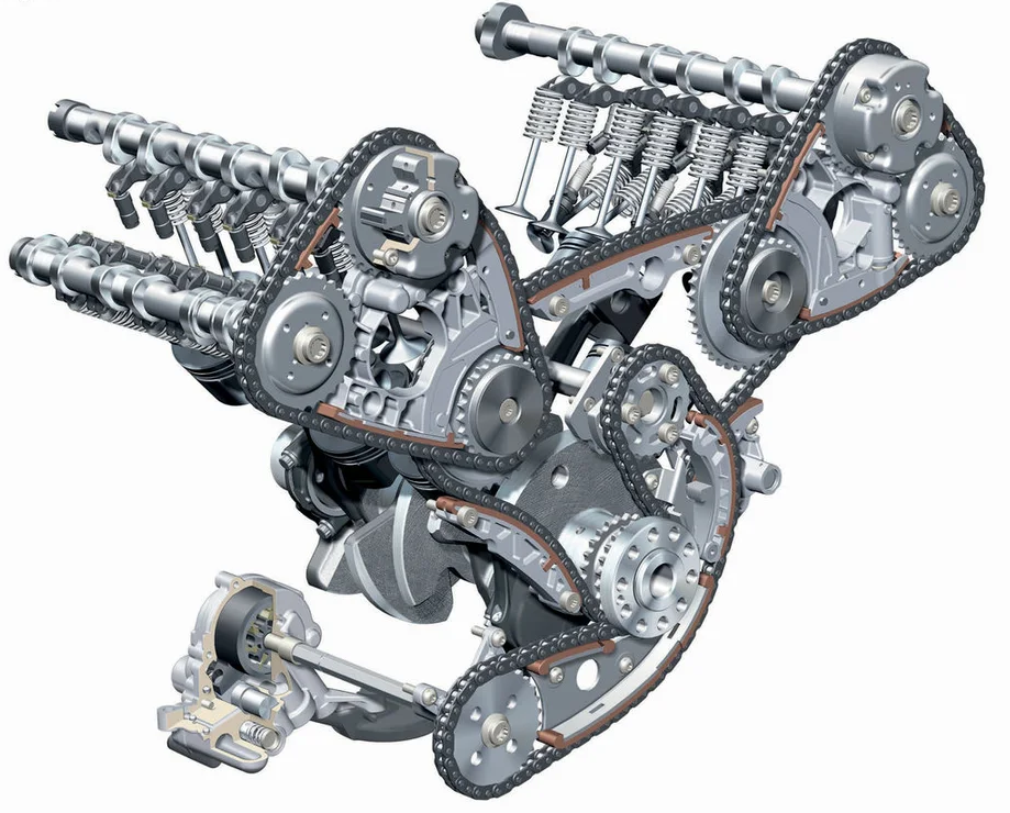 2.3 грм. Цепь ГРМ Ауди v6. W образный двигатель 2,4 Ауди. W образный двигатель Ауди а8. Двигатель Ауди v8 3.6 ГРМ.