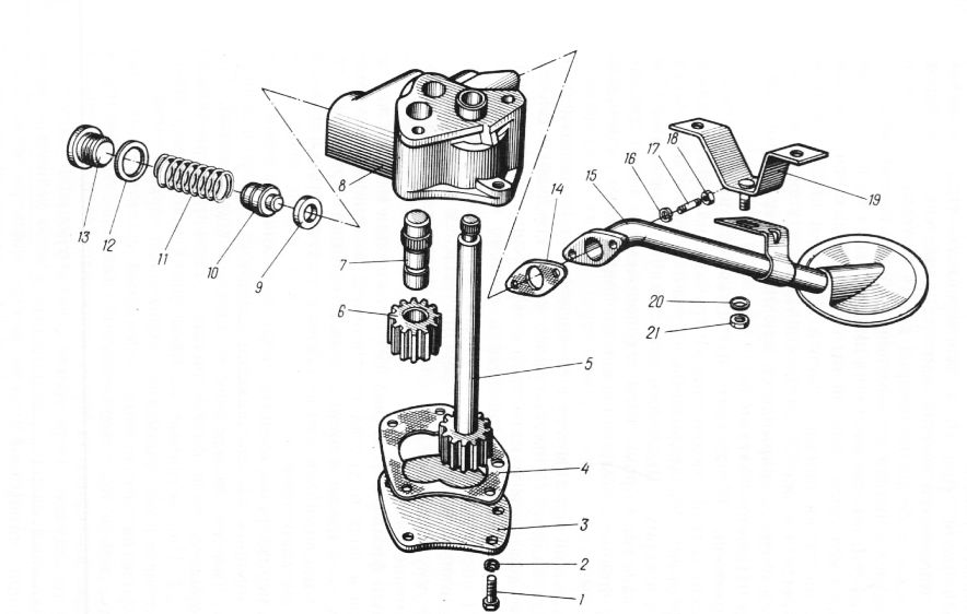 Схема масляного насоса ваз