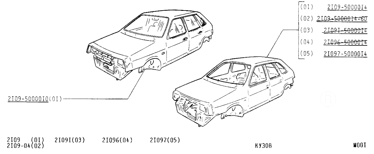 Схема кузова ваз 2109