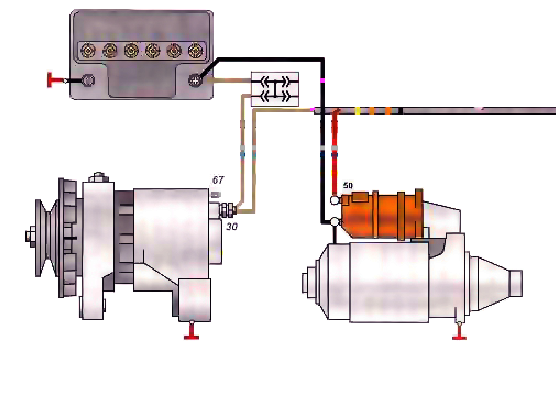Схема подключения стартера ваз 2106