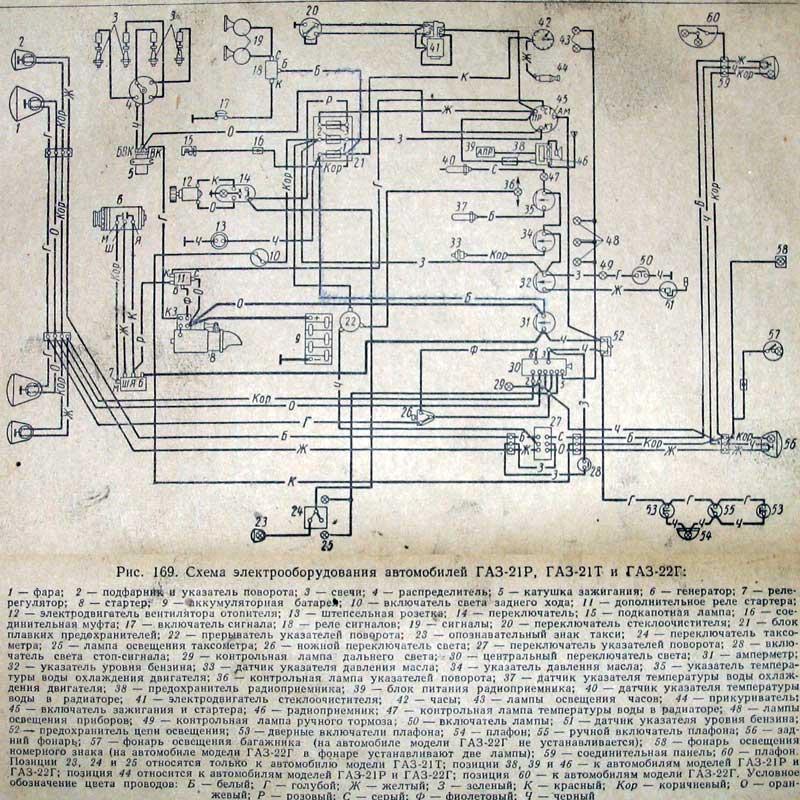 Схема проводки газ 24