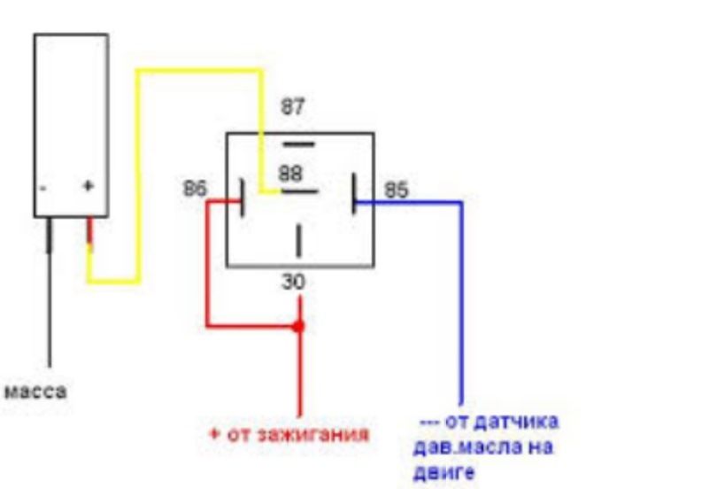 Схема подключения реле бензонасоса