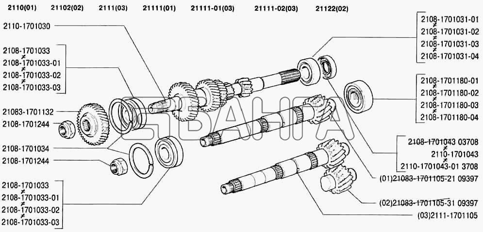 Подшипники коробки ваз 2110