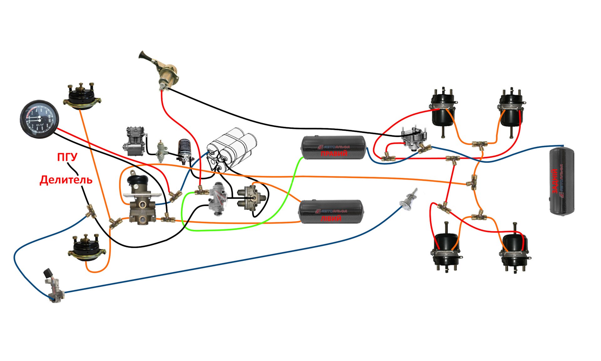 Схема подключения тормозов камаз. Тормозная система КАМАЗ 5320. Воздушная тормозная система КАМАЗ 5320. Воздушная тормозная система КАМАЗ 55111. Тормозная система КАМАЗ 65220.