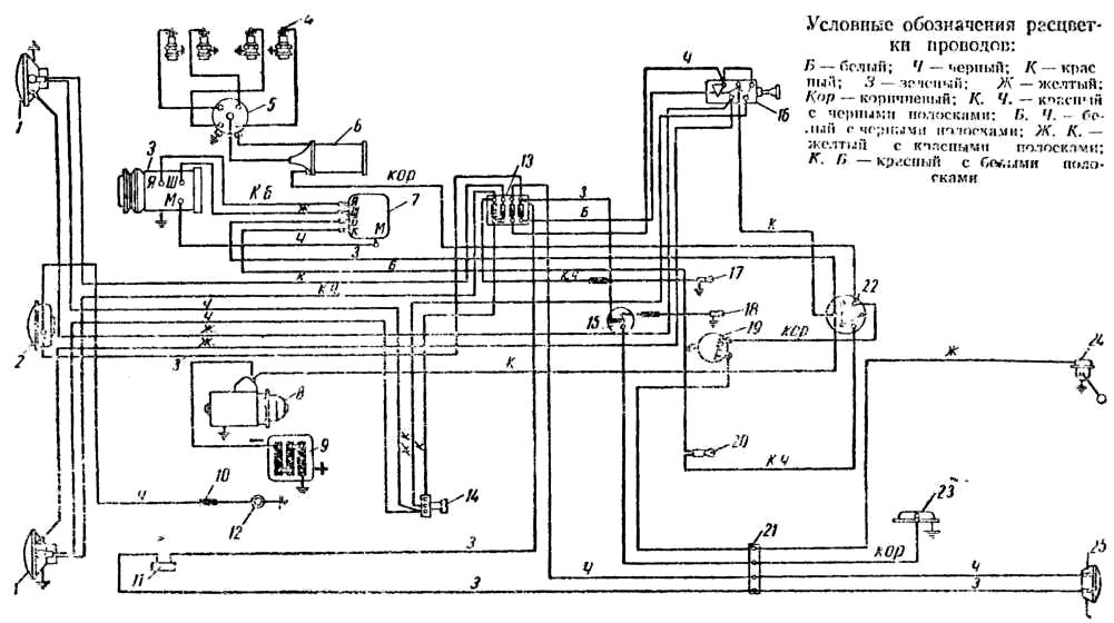 Схема подключения задних фонарей газ 3307