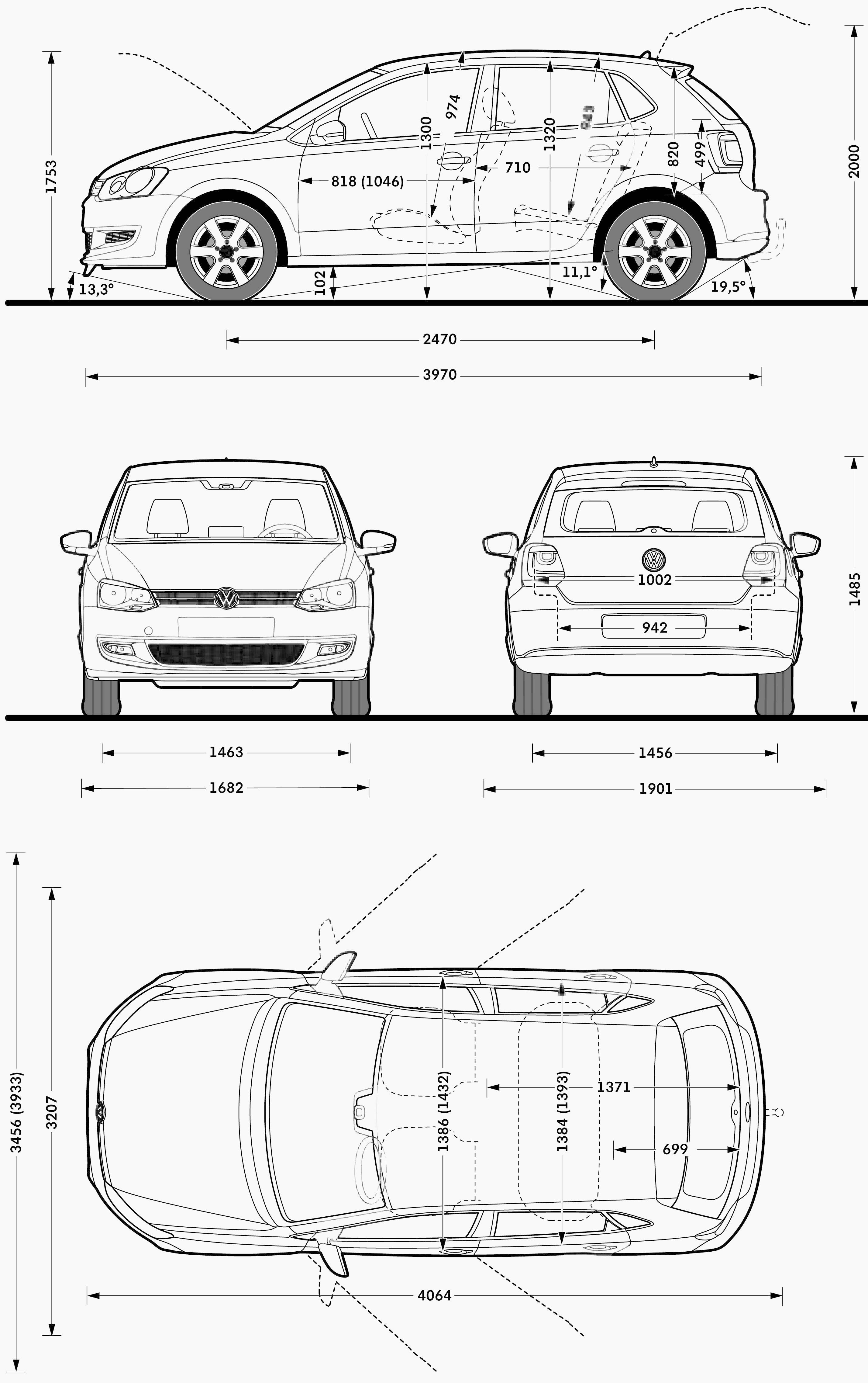 Габариты машины фольксваген поло
