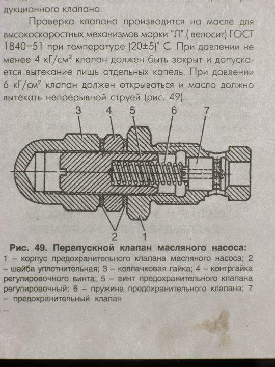 клапан регулировки давления масла