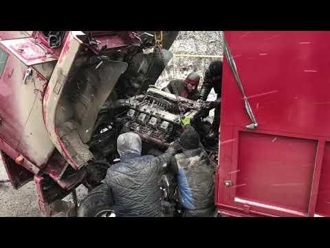 24.12.17 КАМАЗ 65117 щука зерновоз, замена стуканувщего двигателя на новый евро 3. 360л.с.