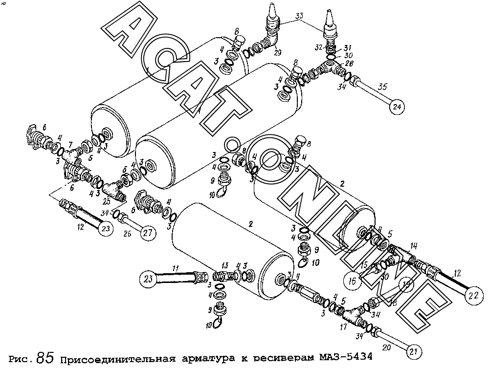 Пневмосистема маз 5440 схема