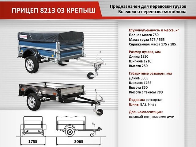 Размеры и масса прицепа для легкового автомобиля