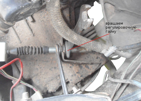 вращаем регулировочную гайку