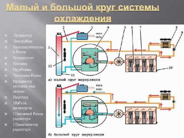 Круги охлаждения. Большой и малый круг охлаждения двигателя схема. Большой круг циркуляции жидкости в системе охлаждения. Малый круг циркуляции системы охлаждения. Малый круг циркуляции охлаждающей жидкости.